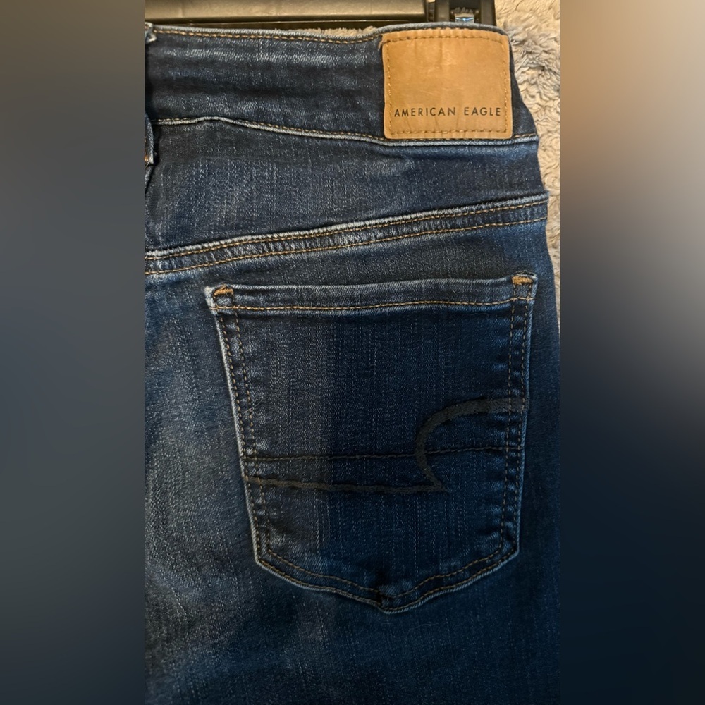 American Eagle Super Stretch Jegging Dark Wash Denim Jeans Women’s Size 6 Long - Picture 5 of 5